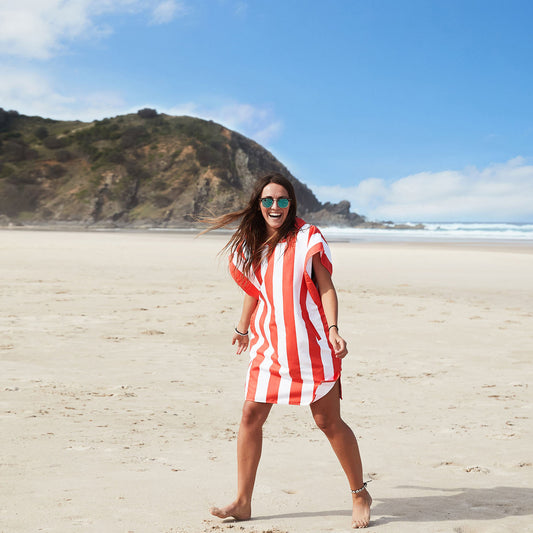 Girl on Beach with Ponch